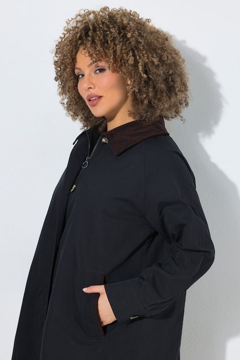 Barnjacket, doublure en chambray, col en velours côtelé et coupe évasée