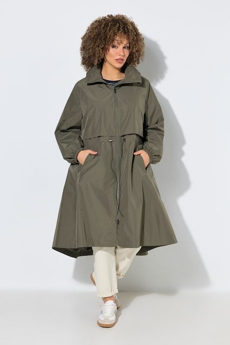 Imperméable HYPRAR, col montant et cordon sous tunnel à la taille, coupe évasée