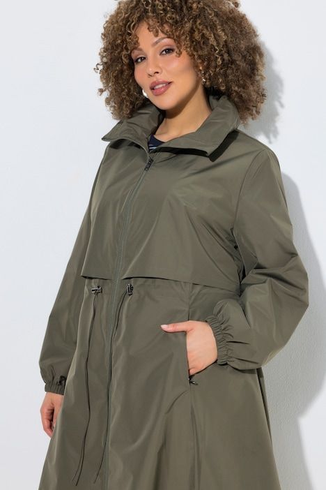 Imperméable HYPRAR, col montant et cordon sous tunnel à la taille, coupe évasée