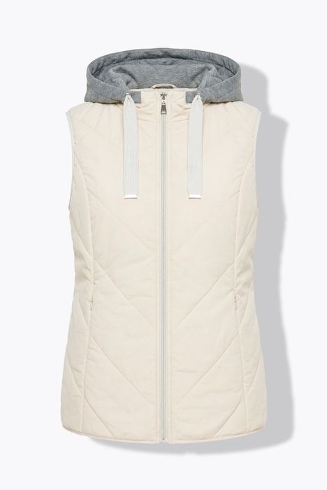 Veste matelassée HYPRAR, modèles sans manches, tissu Crincle effet froissé, capuche, fermeture à glissière à double sens