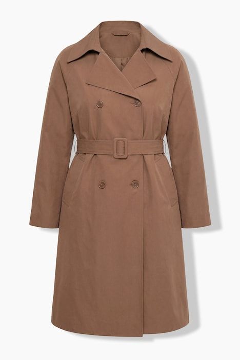 Trench-coat, col à revers et manches longues raglan, double rangée de boutons