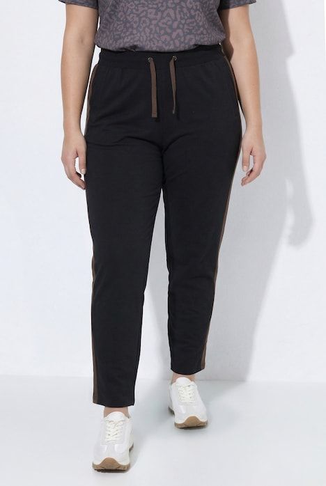Pantalon de jogging, bande contrastante le long de la jambe, taille élastique avec cordon à nouer