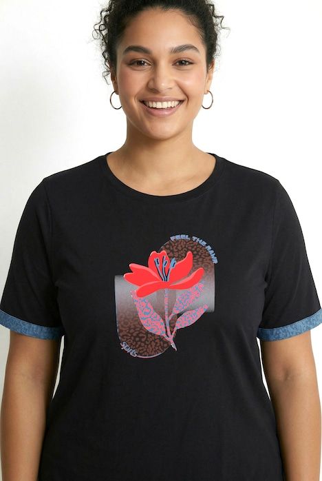 T-shirt technique avec motif imprimé, décolleté rond et manches courtes, coupe Classic Fit