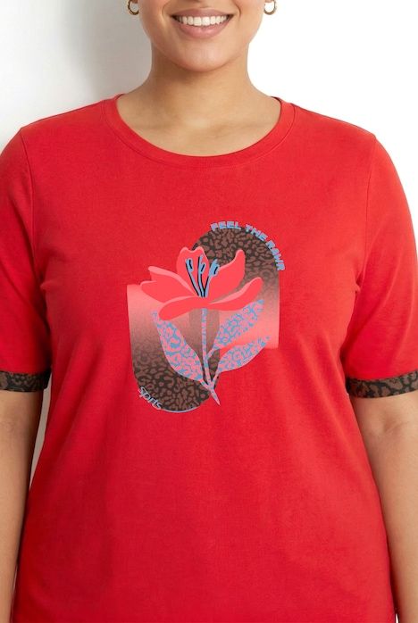 T-shirt technique avec motif imprimé, décolleté rond et manches courtes, coupe Classic Fit