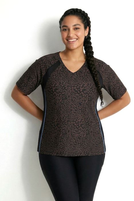 T-shirt technique avec matière recyclée, décolleté en V et manches courtes, coupe Classic Fit