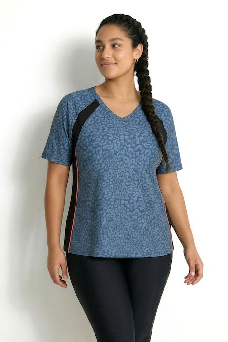 T-shirt technique avec matière recyclée, décolleté en V et manches courtes, coupe Classic Fit