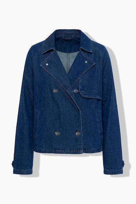 Trench-coat en jean, coton bio, coupe Boxy Fit et double patte de boutonnage