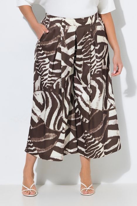 Jupe-culotte motif zébré, jambe ultra-large et taille confortable
