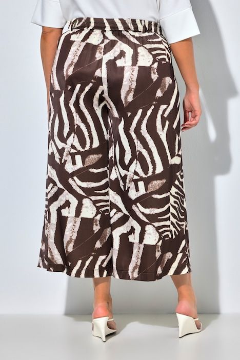 Jupe-culotte motif zébré, jambe ultra-large et taille confortable