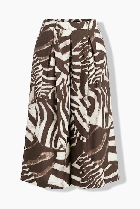 Jupe-culotte motif zébré, jambe ultra-large et taille confortable