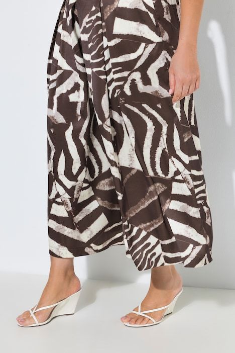 Jupe-culotte motif zébré, jambe ultra-large et taille confortable