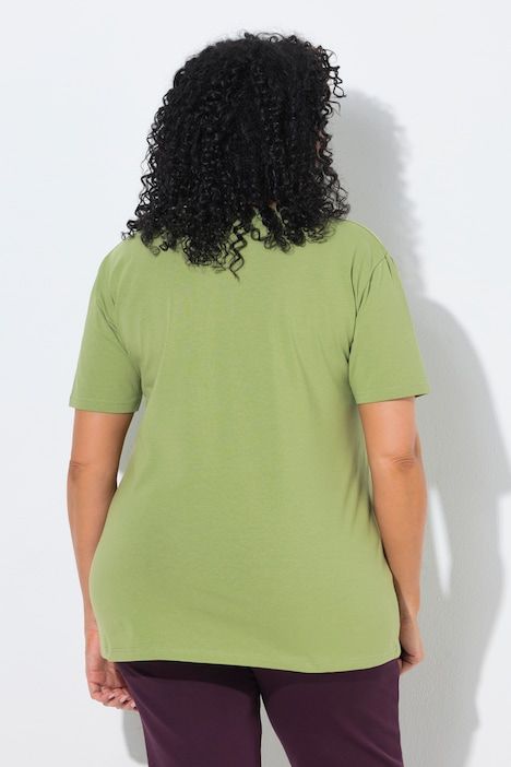 T-shirt oversize, col tunisien et manches courtes