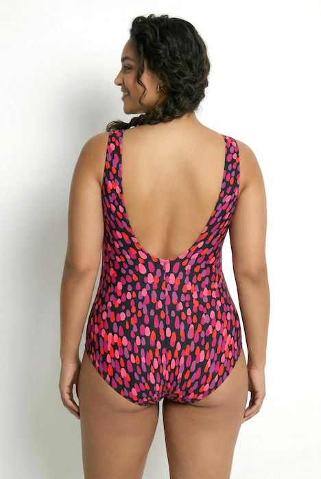 Maillot de bain avec bonnets souples, tige métallique et motif à pois, matière recyclée