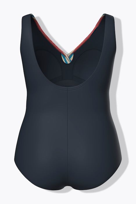 Maillot de bain avec bonnets souples, jeu de rayures et matière recyclée