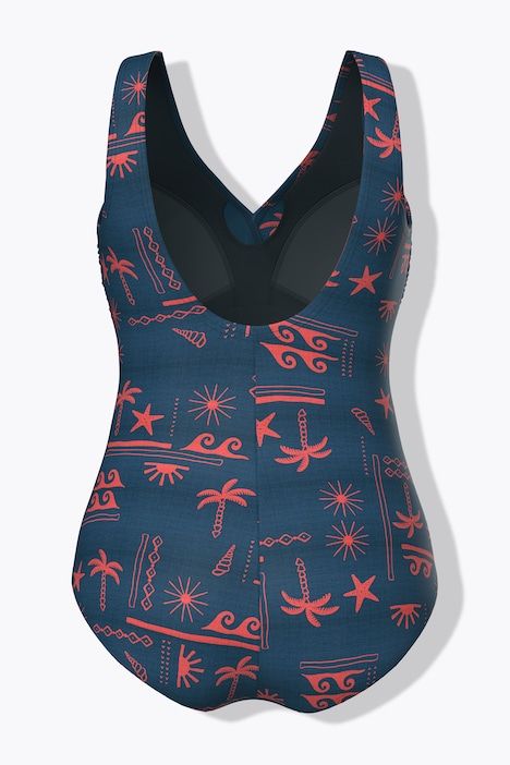 Maillot de bain effet cache-cœur, bonnets souples et nœud fantaisie