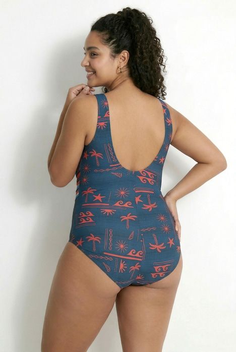 Maillot de bain effet cache-cœur, bonnets souples et nœud fantaisie