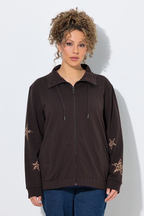 Veste en molleton avec étoiles, col camionneur, manches longues et base élastique