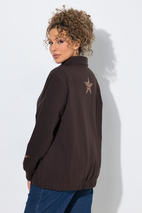 Veste en molleton avec étoiles, col camionneur, manches longues et base élastique