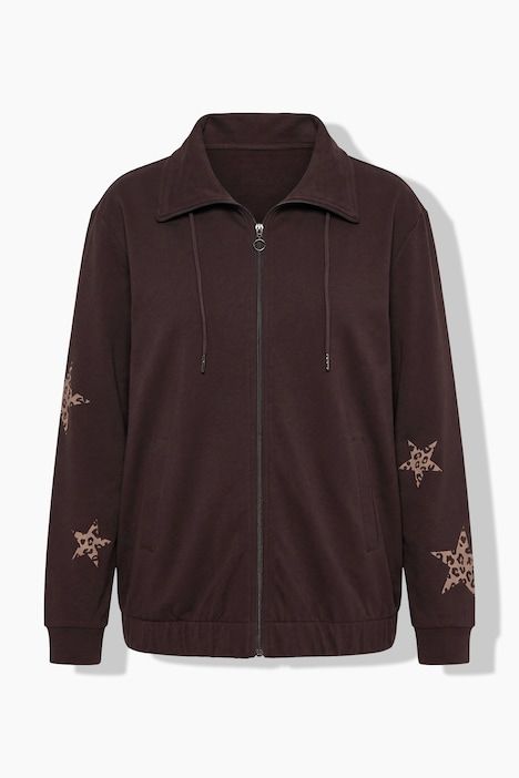 Veste en molleton avec étoiles, col camionneur, manches longues et base élastique