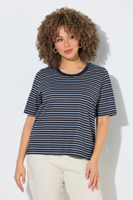 T-shirt rayé, coupe Classic Fit, décolleté rond et manches courtes