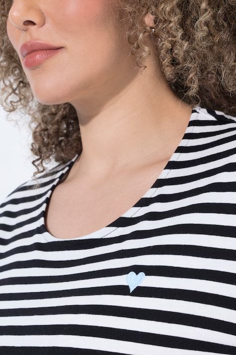 T-shirt rayé oversize, décolleté rond et manches courtes
