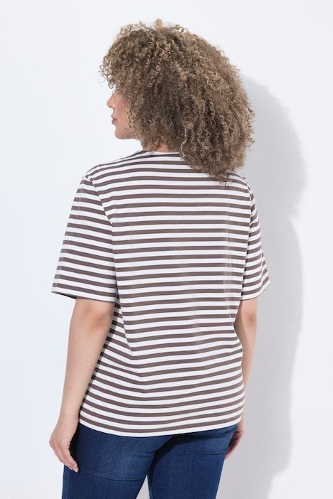 T-shirt rayé oversize, décolleté rond et manches courtes