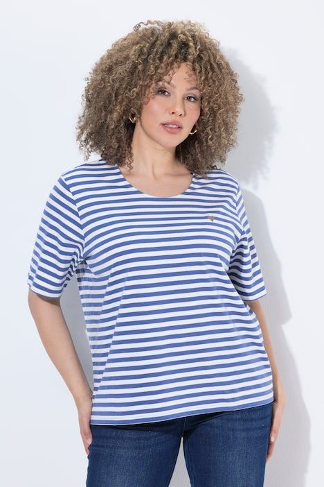T-shirt rayé oversize, décolleté rond et manches courtes