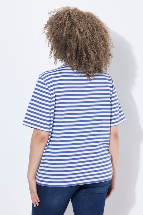 T-shirt rayé oversize, décolleté rond et manches courtes