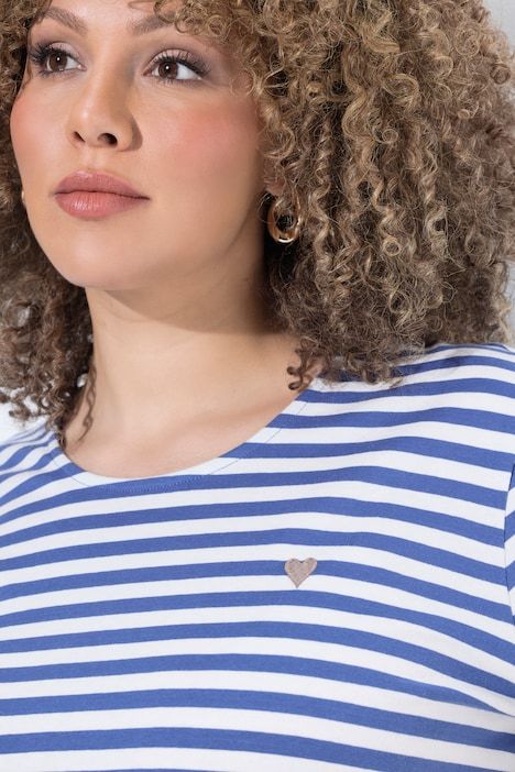 T-shirt rayé oversize, décolleté rond et manches courtes