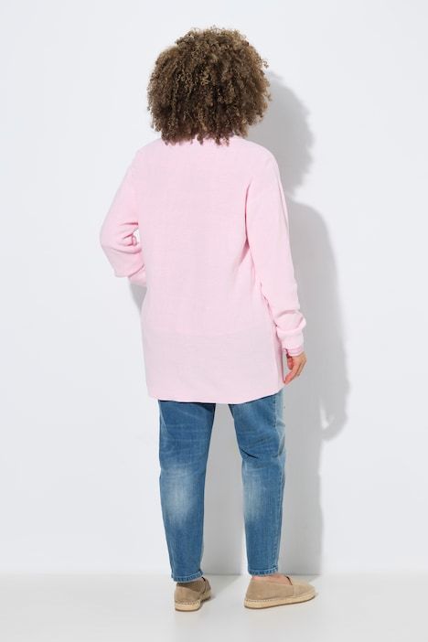 Cardigan en maille côtelée, sans fermeture, manches longues