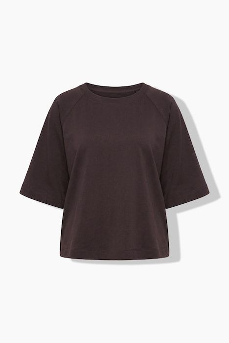 Sweat-shirt coupe Boxy Fit, manches courtes raglan et col rond