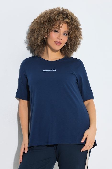 T-shirt motif imprimé Feeling Good, coupe Classic Fit, décolleté rond et manches courtes