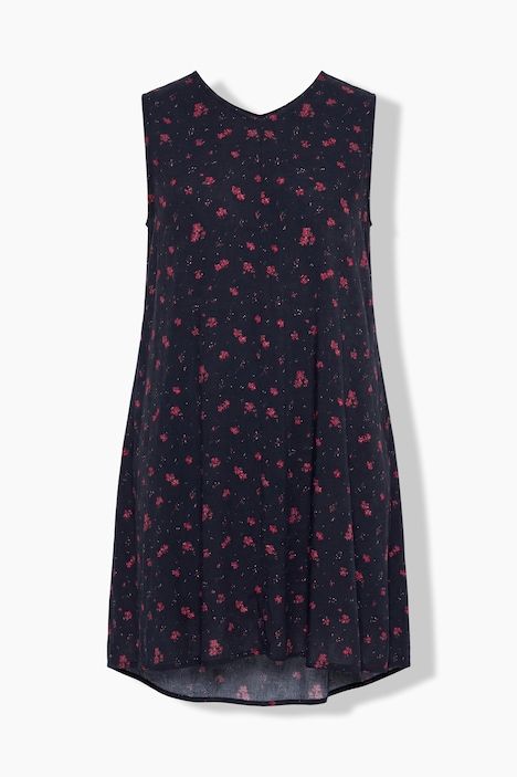 Robe à fleurs sans manches, décolleté en V, coupe évasée
