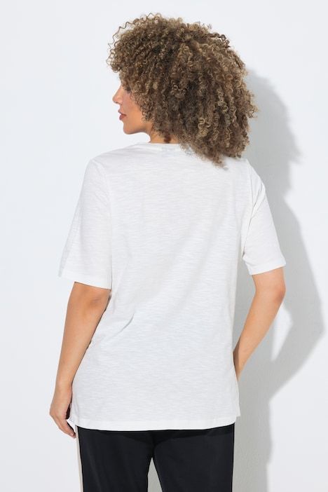 T-shirt oversize, motif chat, décolleté rond et manches courtes