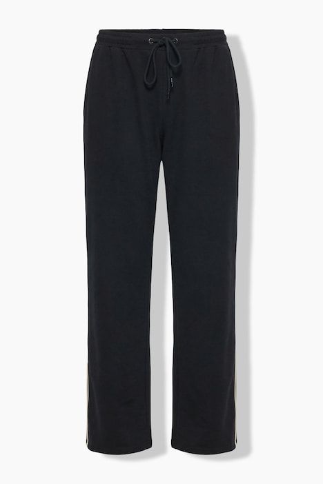 Pantalon Rose en molleton, jambe large, taille élastique et galon contrastant sur la jambe