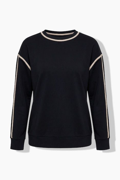 Sweat-shirt coupe Classic Fit, rayures fantaisie, décolleté rond et manches longues