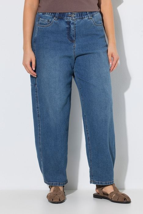 Jean Mom en denim extensible, 5 poches et taille confortable