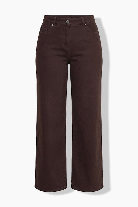 Jean coloré Mary, jambe large, 5 poches et taille confortable